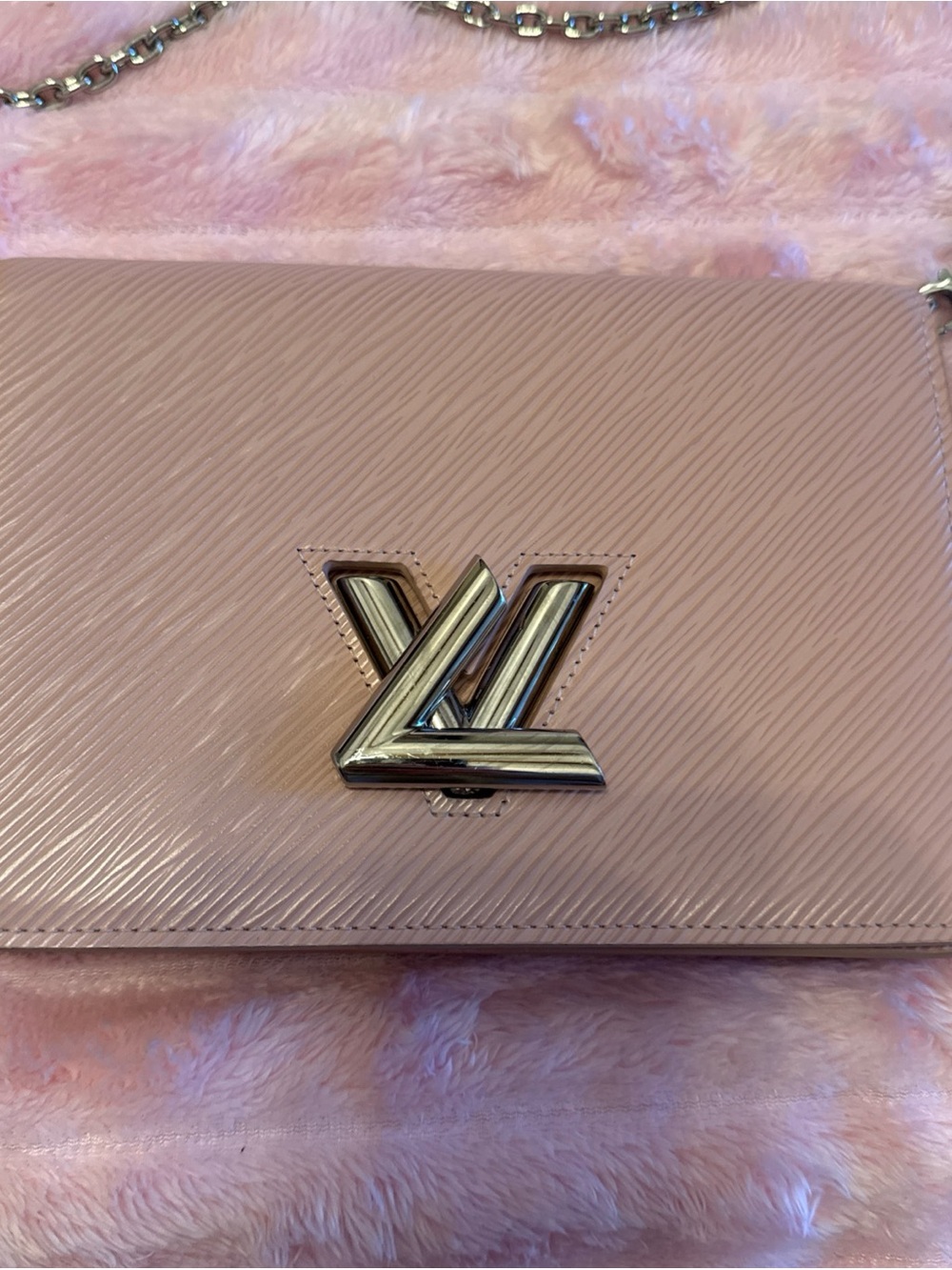 Louis Vuitton Light Pink Epi Leather Chain Crossbody Bag